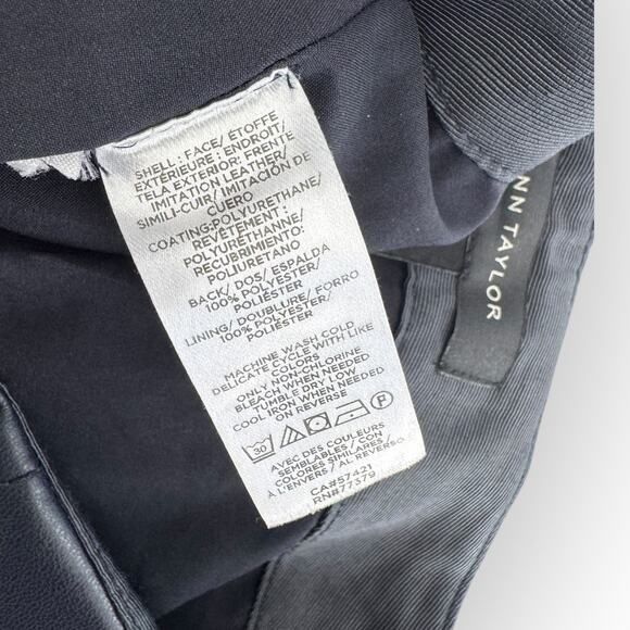 Faux Leather Classic Style Wide Leg Pants Black Pull-On Ladies Size M | Holiday - Picture 7 of 7